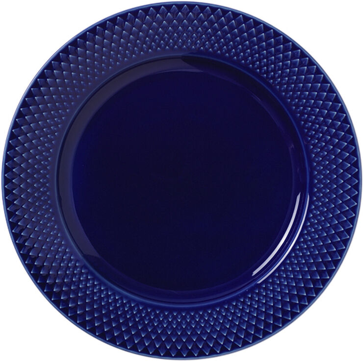 Lyngby Porcelæn Rhombe Color Frokosttallerken Ø23 cm mørk blå Blå