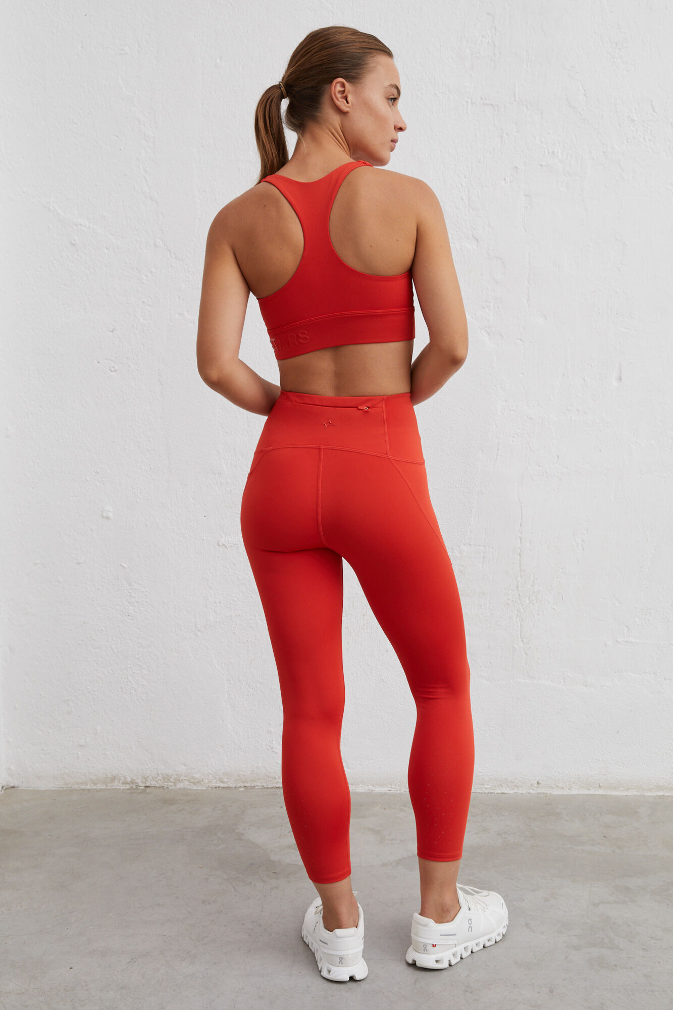 Leggings cropped vermelhas 4D Stretch - vermelho