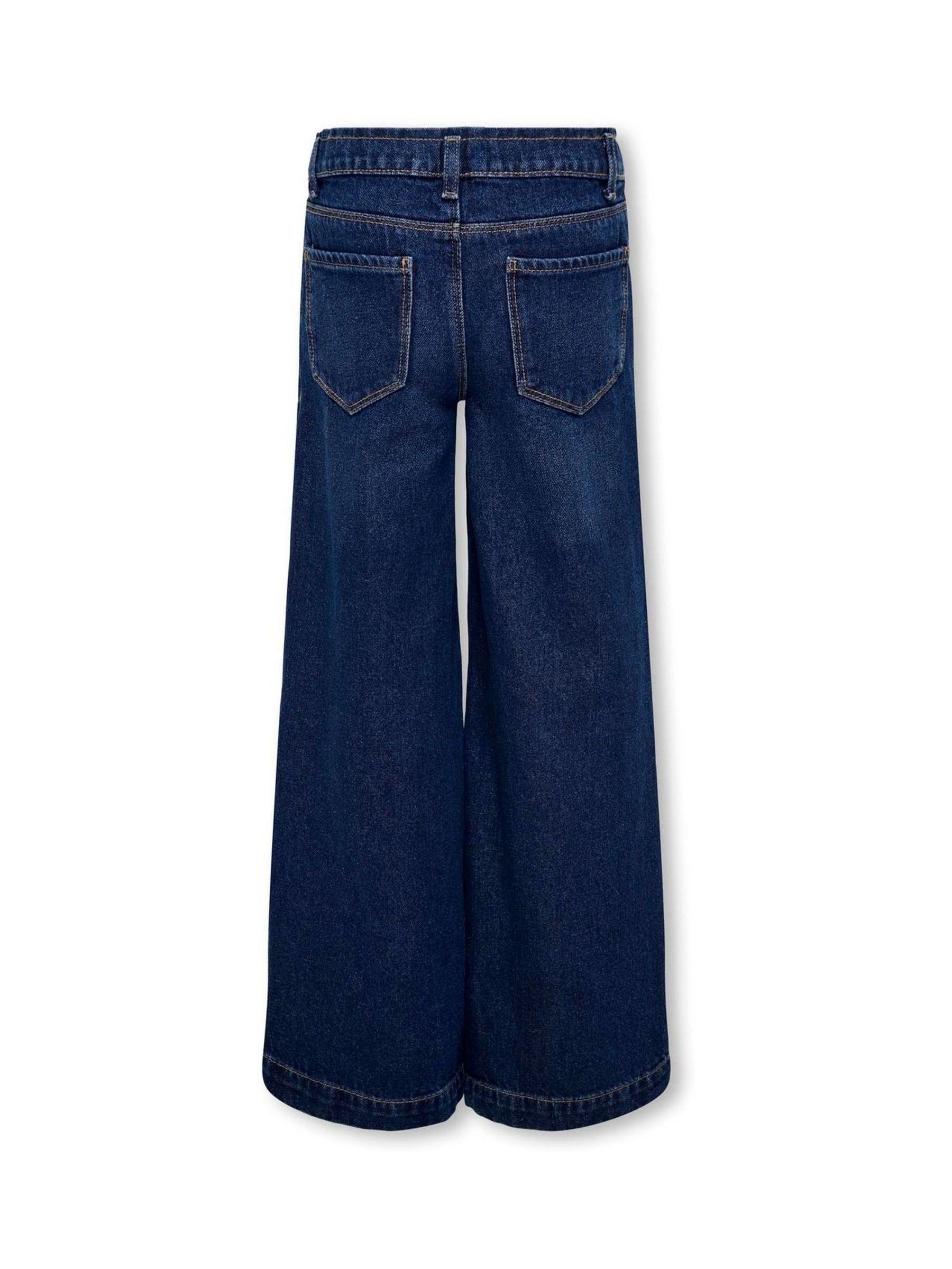 ONLY KIDS blauwe 100% katoenen jeans met wijde pijpen en verstelbare taille