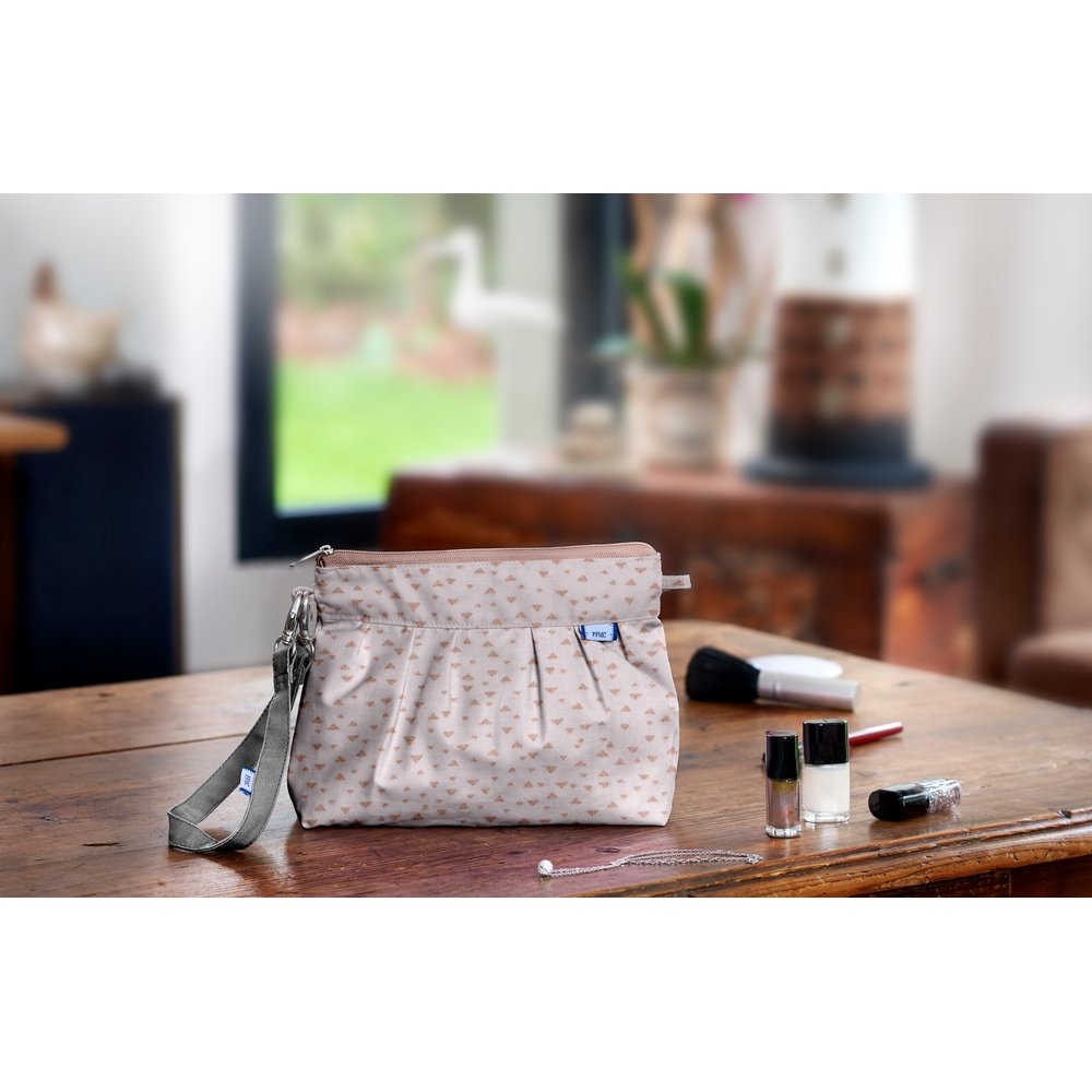 Pochette Plissée Triangle Cuivré Gris