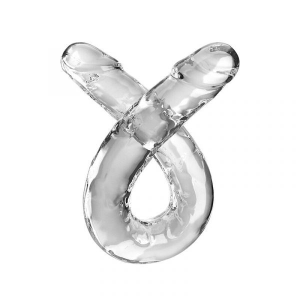 King Cock Double Trouble Dildo Duplo Transparente 46 cm