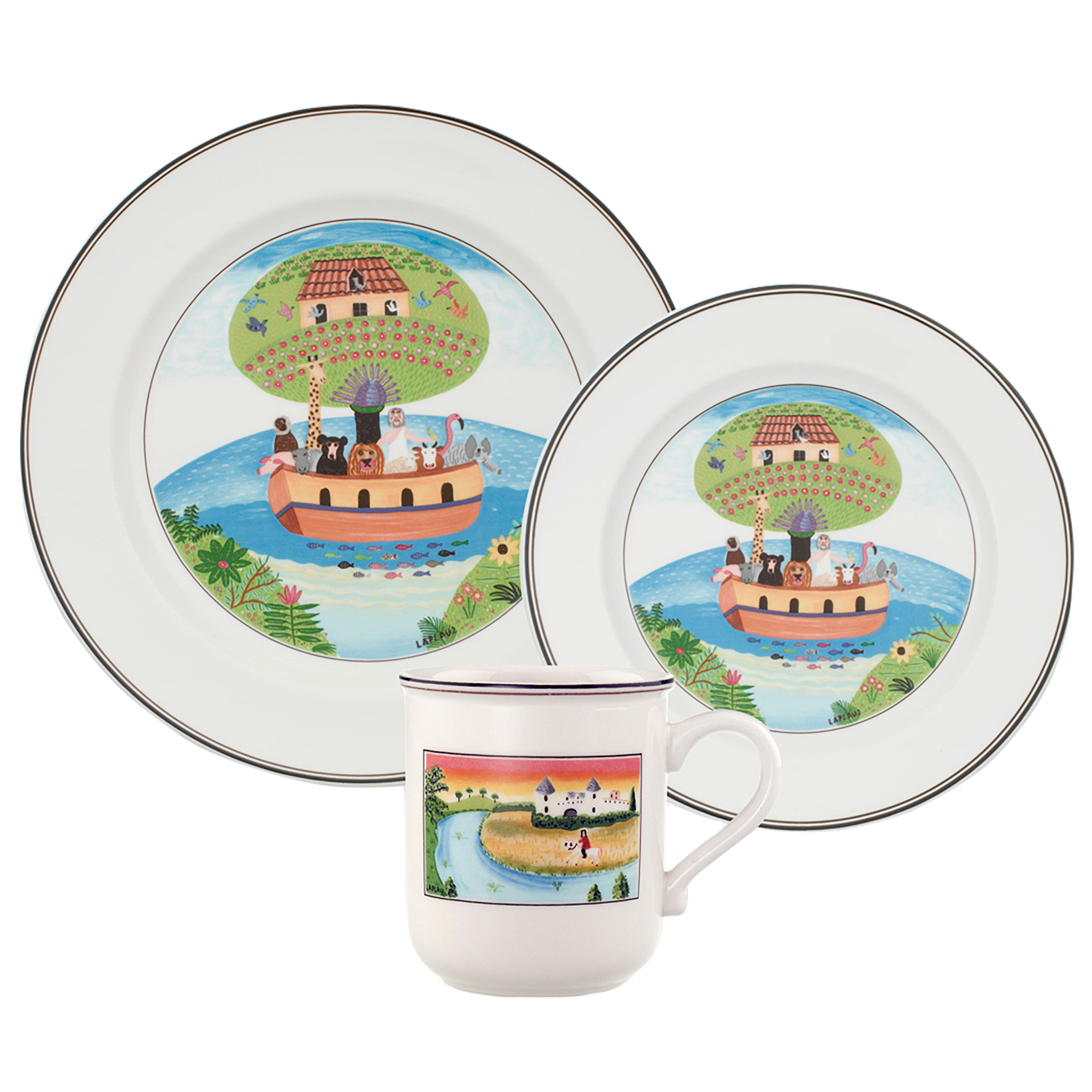Design Naif Breakfast set Multi-colored, Premium Porcelain