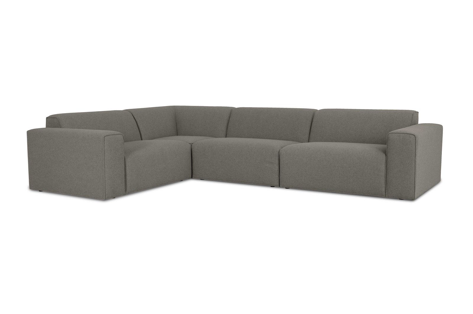 Styl hjørnesofa 1,5/3 hjørnesofa duo puter. Tekstil Brooklyn 3 Grey med sorte ben.
