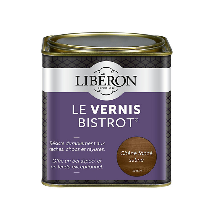Vernis bistrot Libéron chêne foncé satiné 500ml