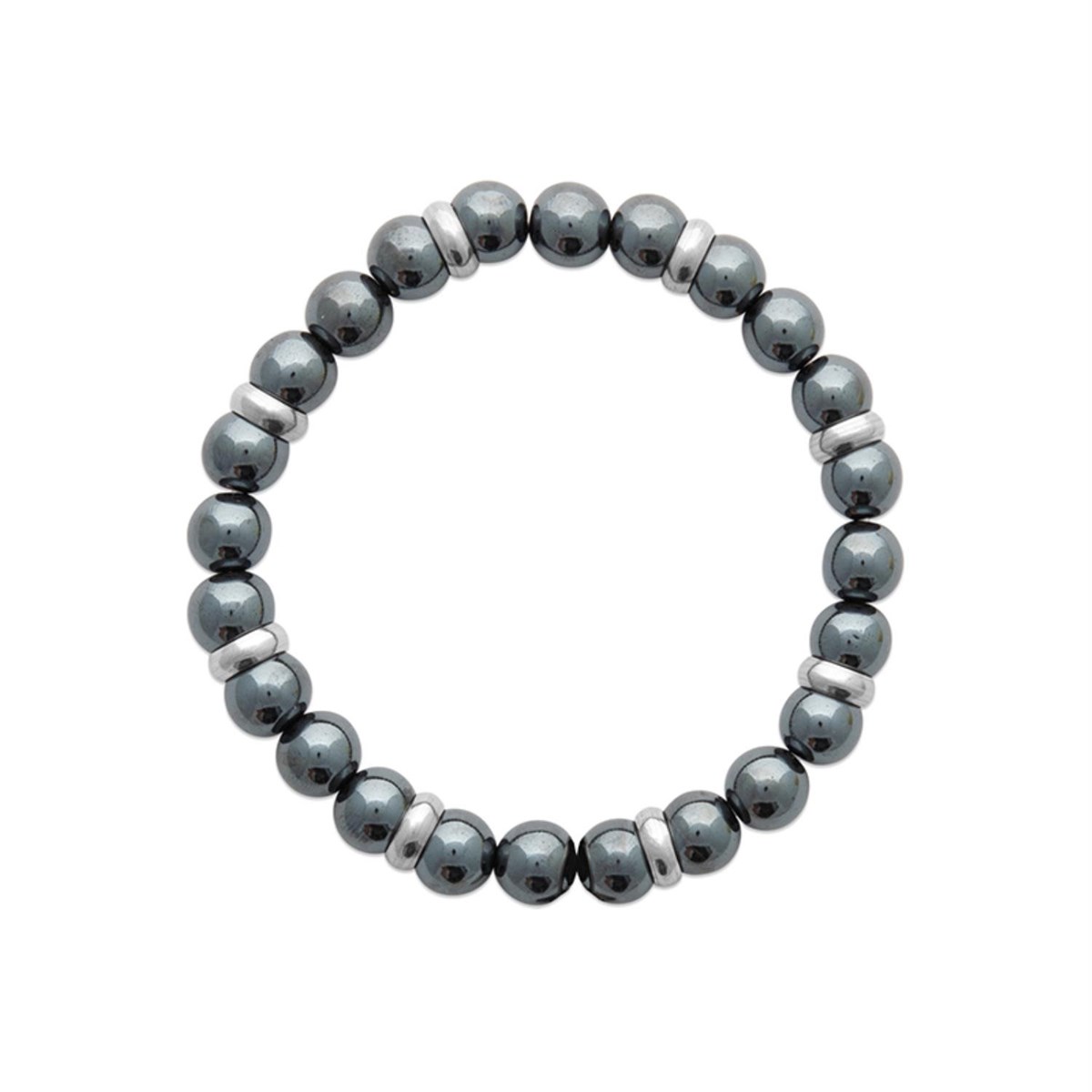 Bracelet pierres naturelles Hématite Acier