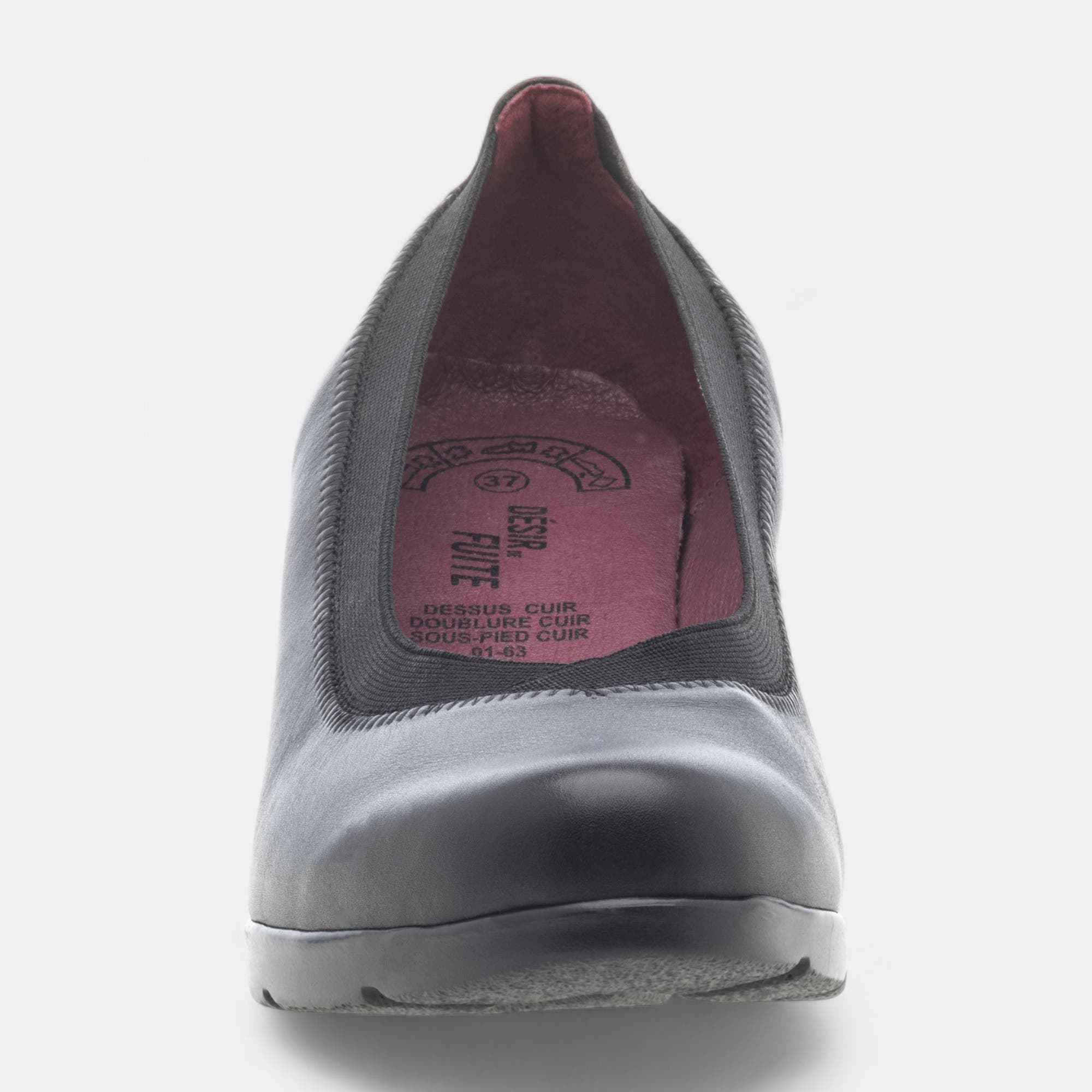 Escarpins à talon Femme en cuir noir