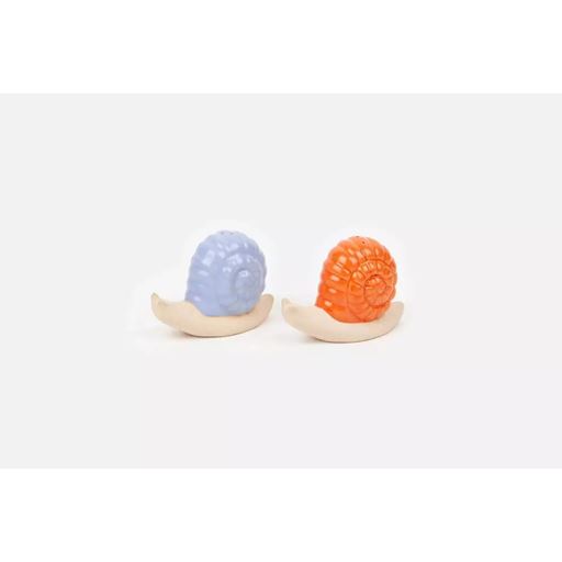 Doiy Woodland Snail Salt- & Pebersæt, Lilla/ Orange