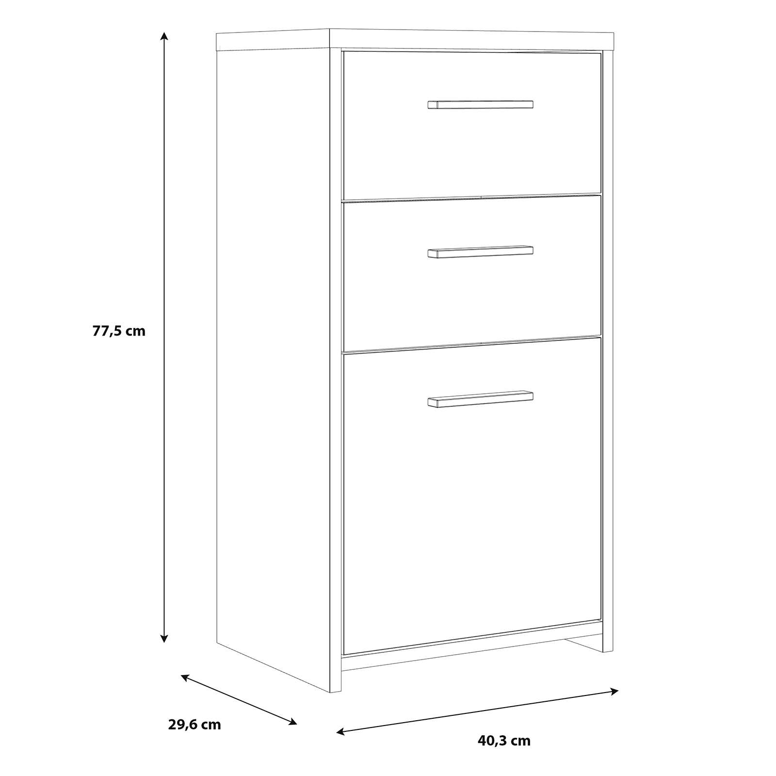 Kommode - Sonoma Eiche - weiß - 40 cm breit