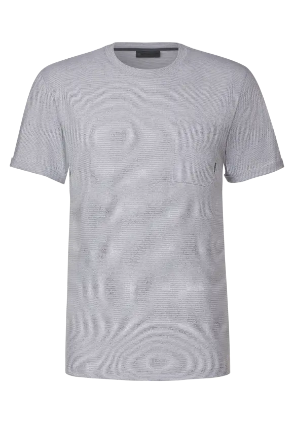 T-Shirt mit feinen Streifen - White