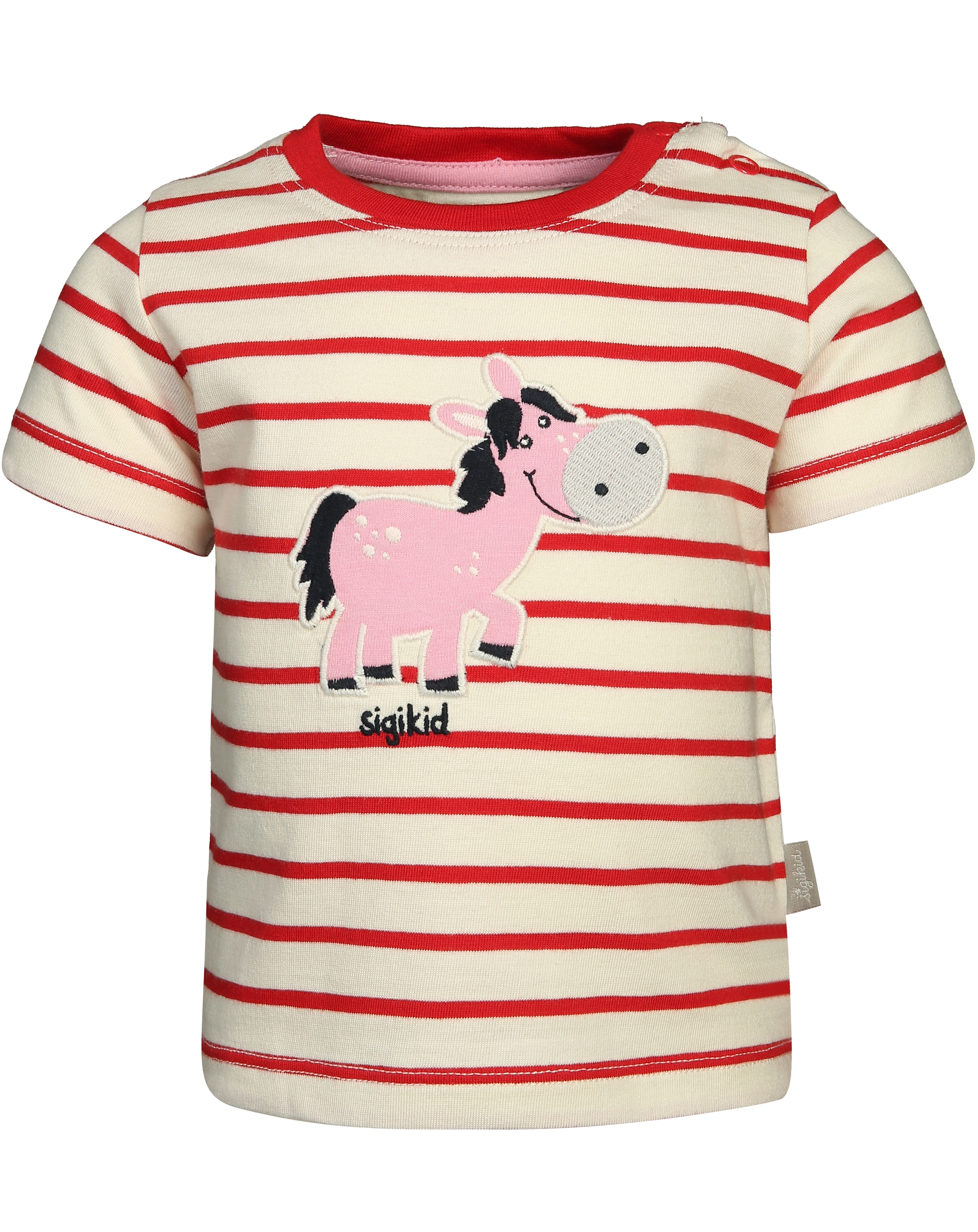 T-Shirt PFERDI gestreift in rot