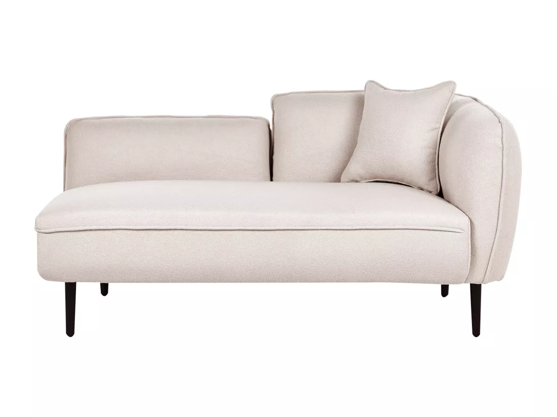Méridienne angle droit tissu bouclé beige clair CHEVANNES