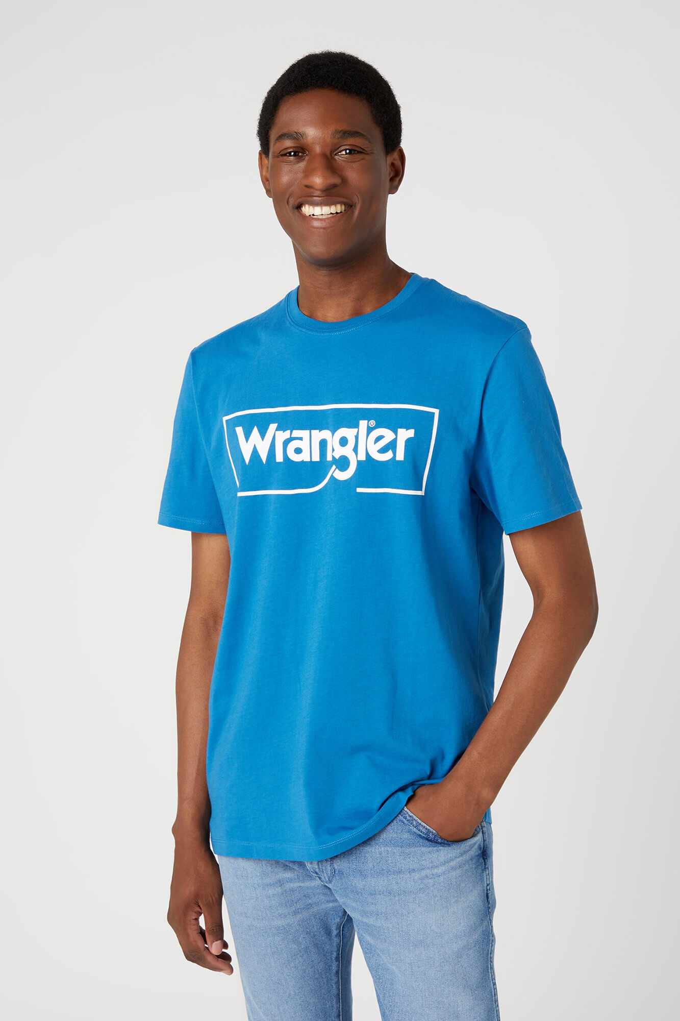 Camiseta básica com logo - Azul