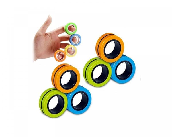 Anti-stress magnetiske ringer - 3-pakning (Orange)