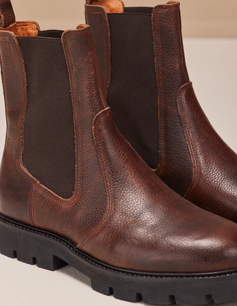 Bottines Raoul - Cuir pull up grainé marron