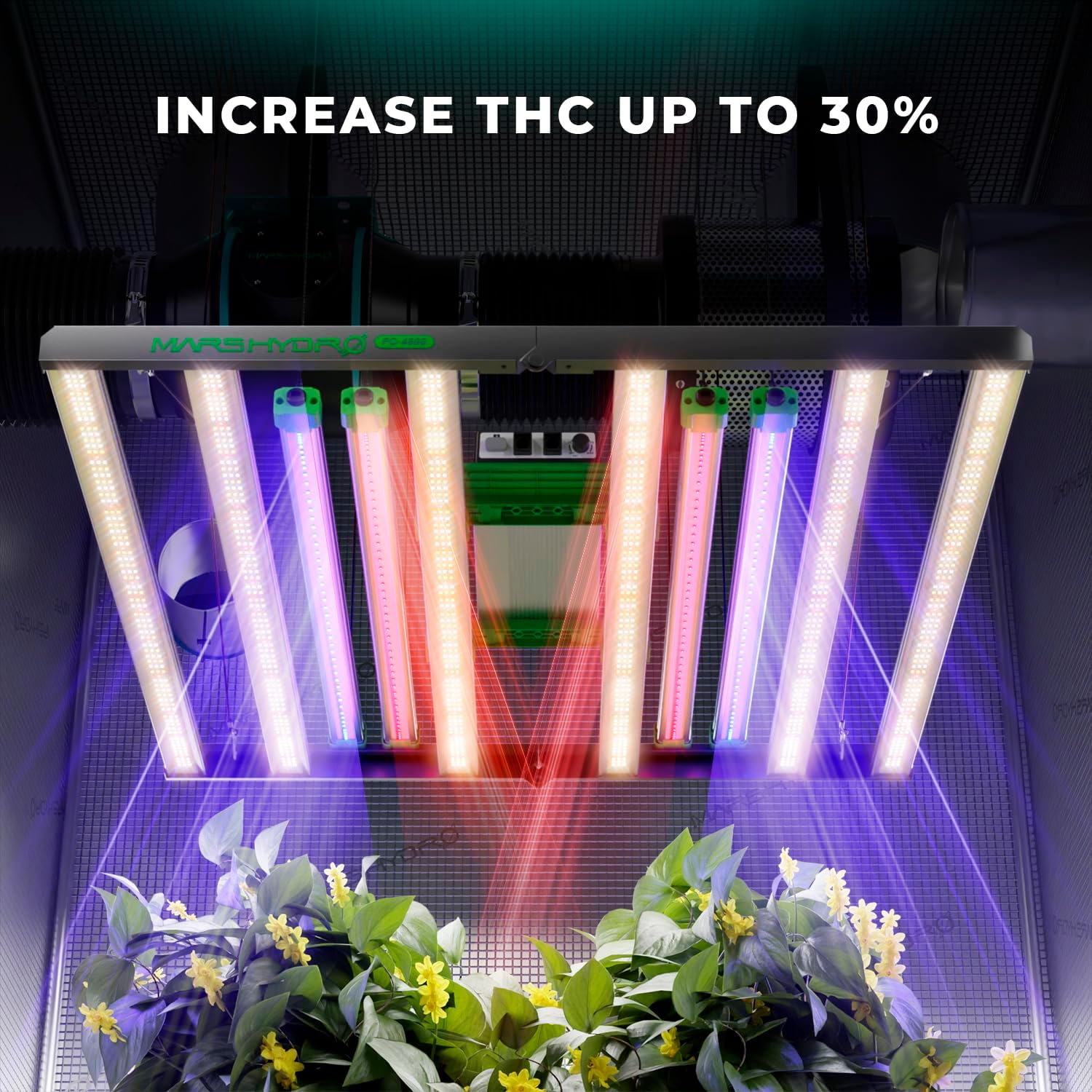 MARS HYDRO ADLITE UR5530 LED Pflanzenlampe für Innenpflanzen, 120x60 cm Abdeckung Grow Lampe, Fördert Photosynthese, Stärkt Pflanzenresistenz, Unterstützt Blüte, LED Pflanzenlampen Grow Light