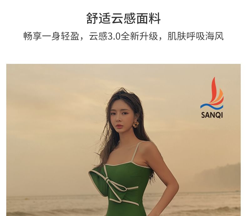 SANQI - Badpak met contrasterende strik