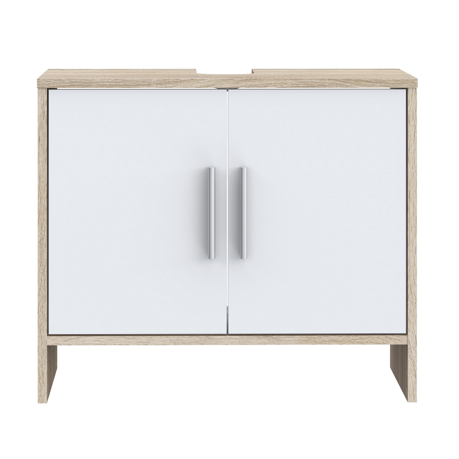 Waschbeckenunterschrank - Sonoma Eiche-weiß - 65 cm