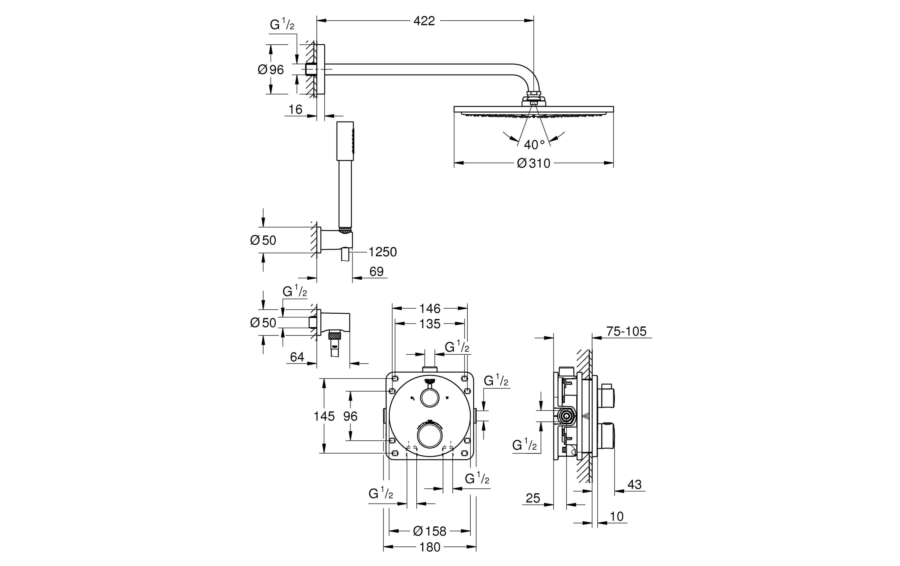 Duschsystem Grohtherm<br>Brausegarnitur