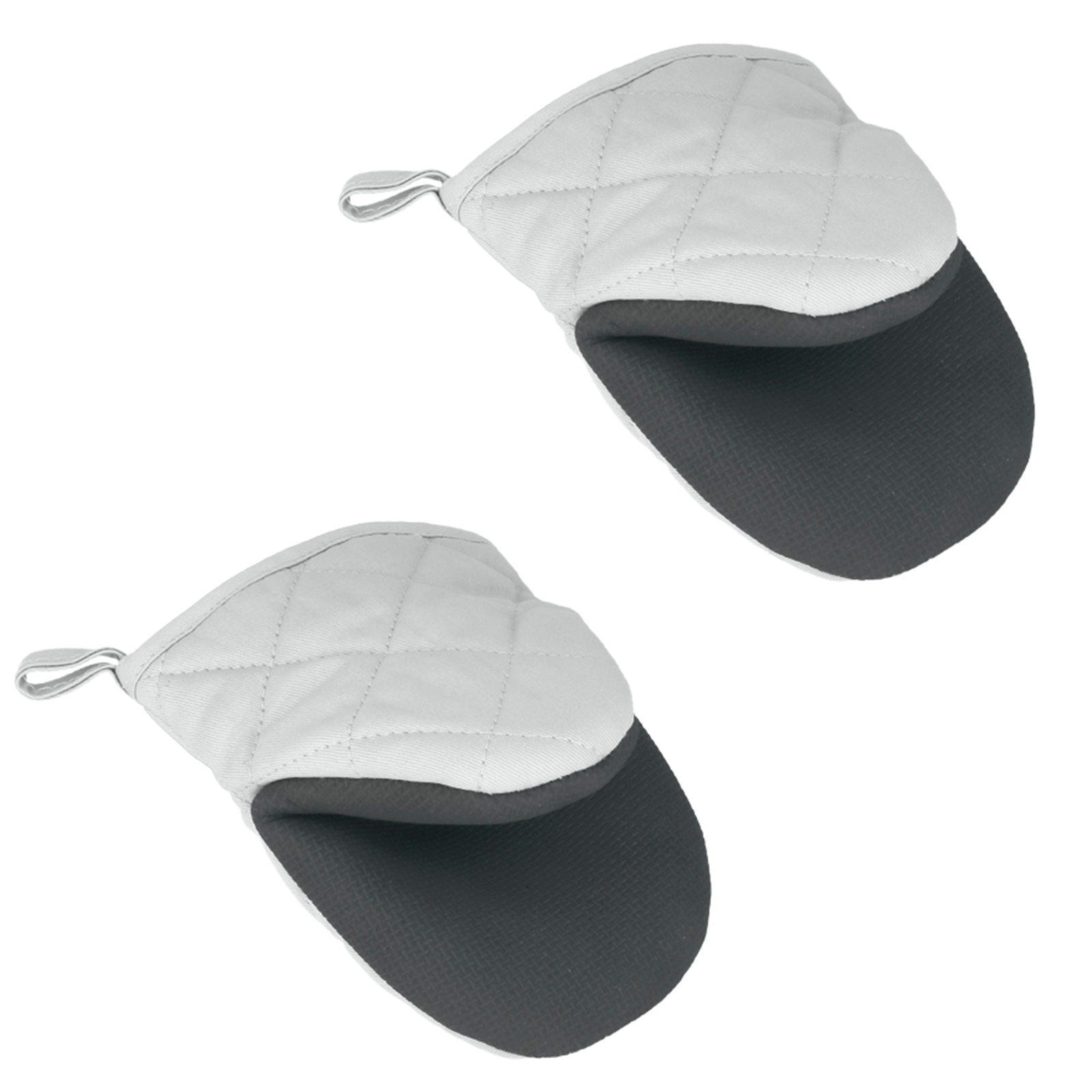2er-Set Ofenhandschuhe - grau - Baumwolle