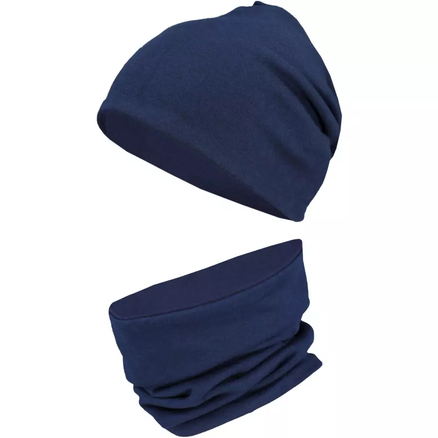 TupTam Unisex Kinder Beanie Mütze Schlauchschal Set dunkelblau