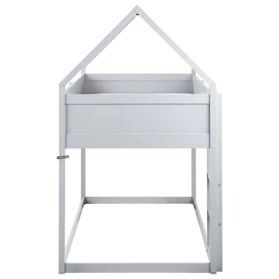DIENNE - Kinderbed - Grijs - 90 x 200 cm - Dennenhout