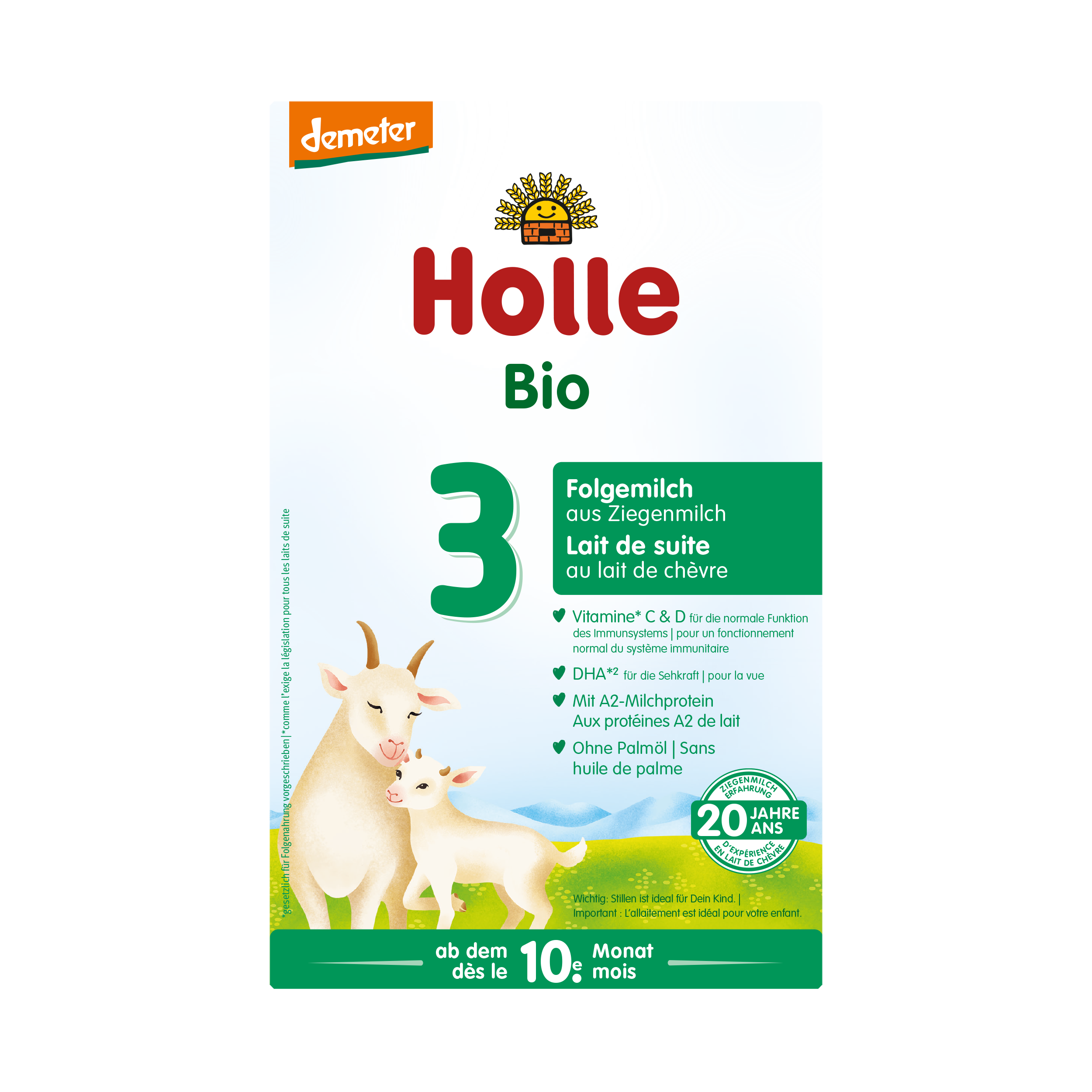 HOLLE Bio-Folgemilch 3 Plv aus Ziegenmilch Karton 400 g