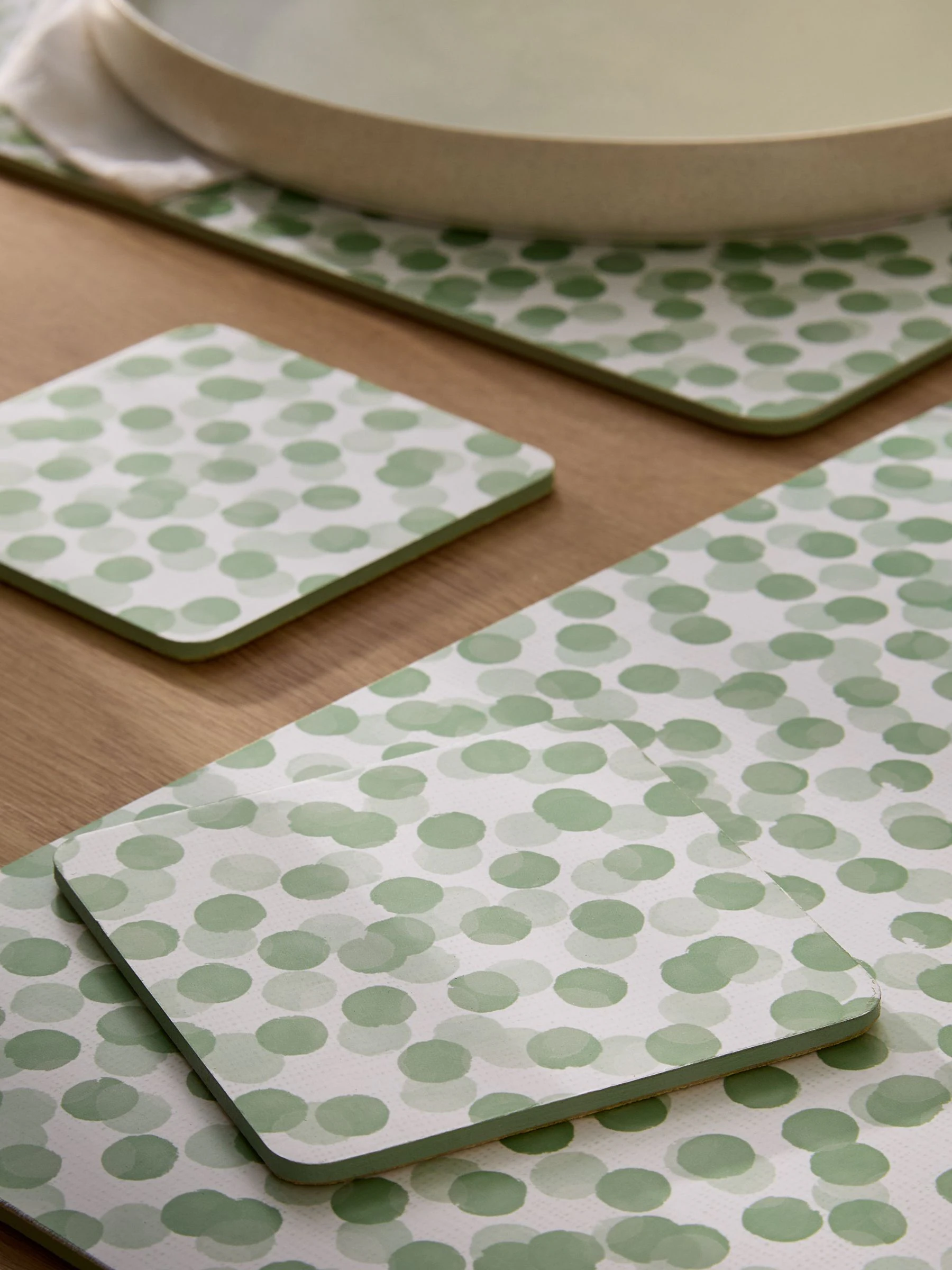 Set of 4 Spot Cork Back Placemats and Coasters