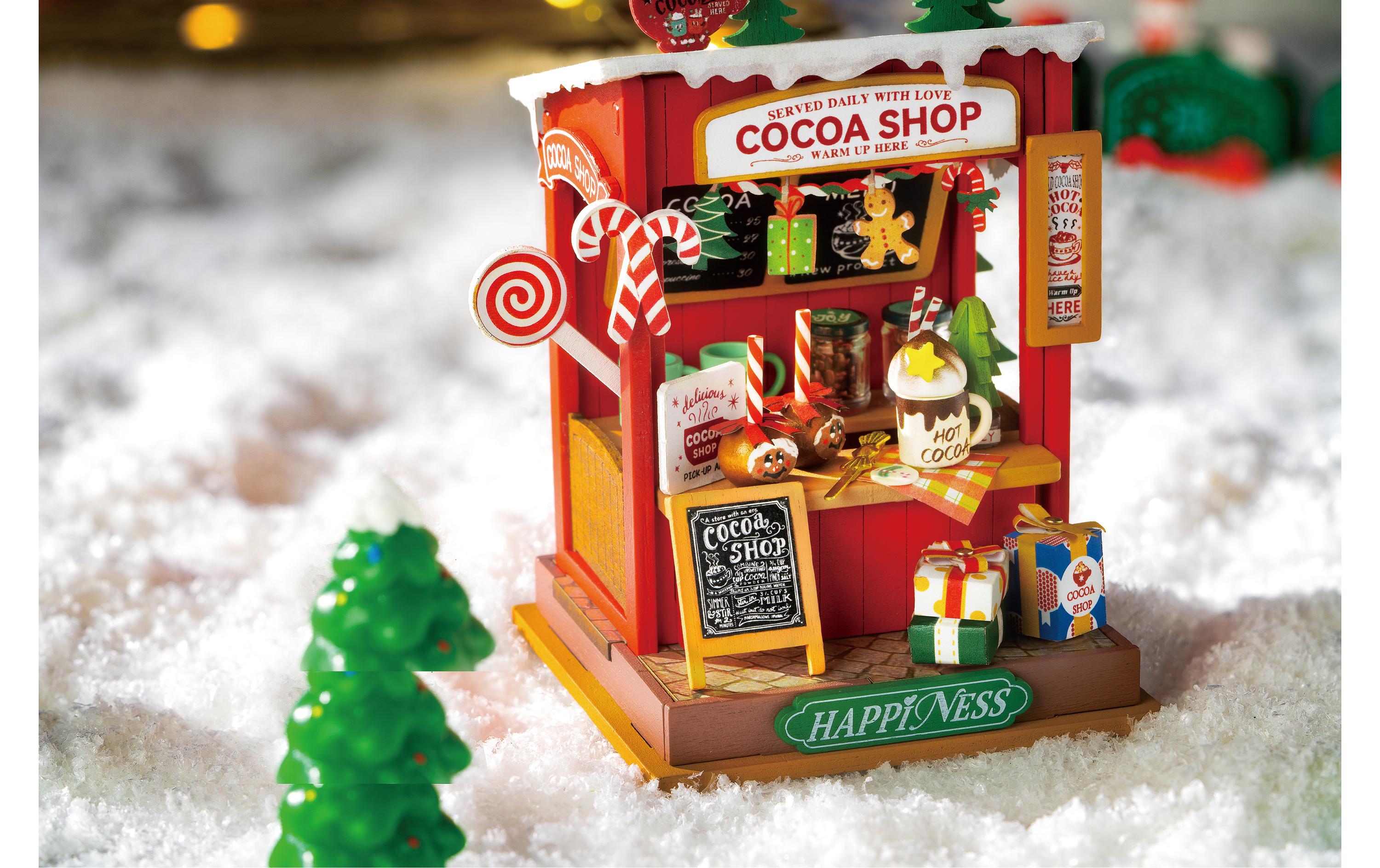 Bausatz Cocoa Shop3D-Puzzle aus lasergeschnittenen Holzteilen