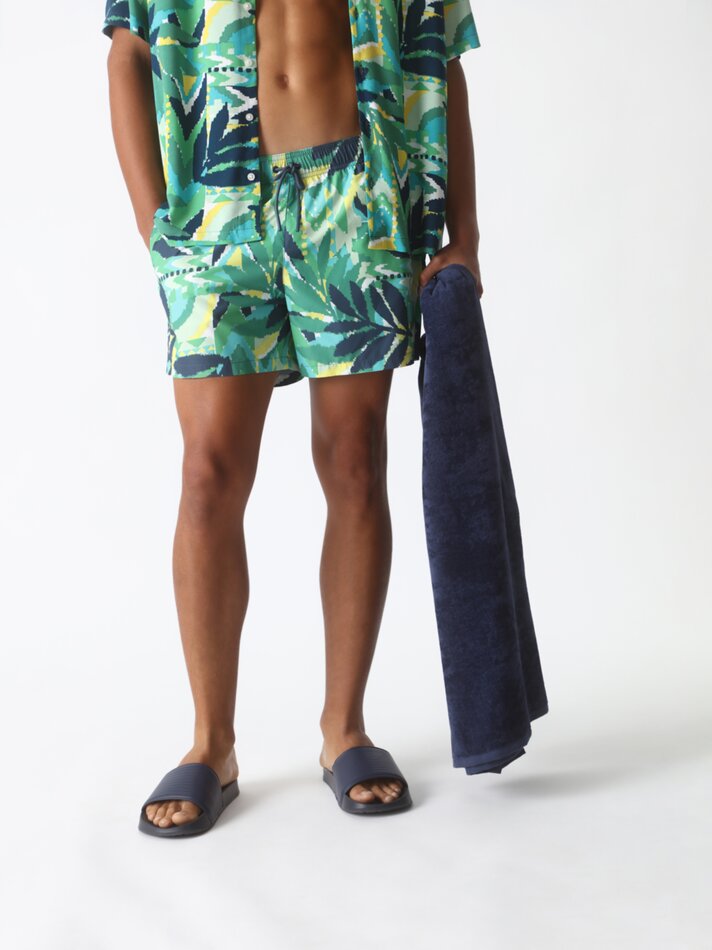 Maiô com estampa floral - Cáqui