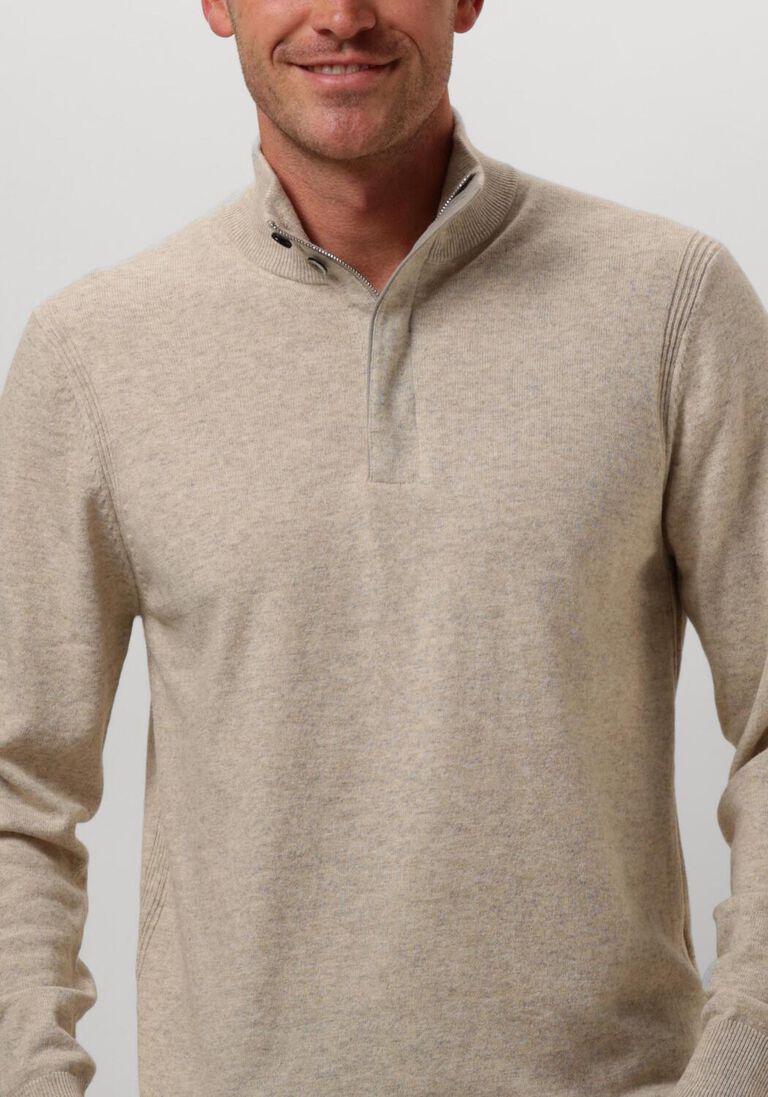 bruine profuomo trui pullover half zip button