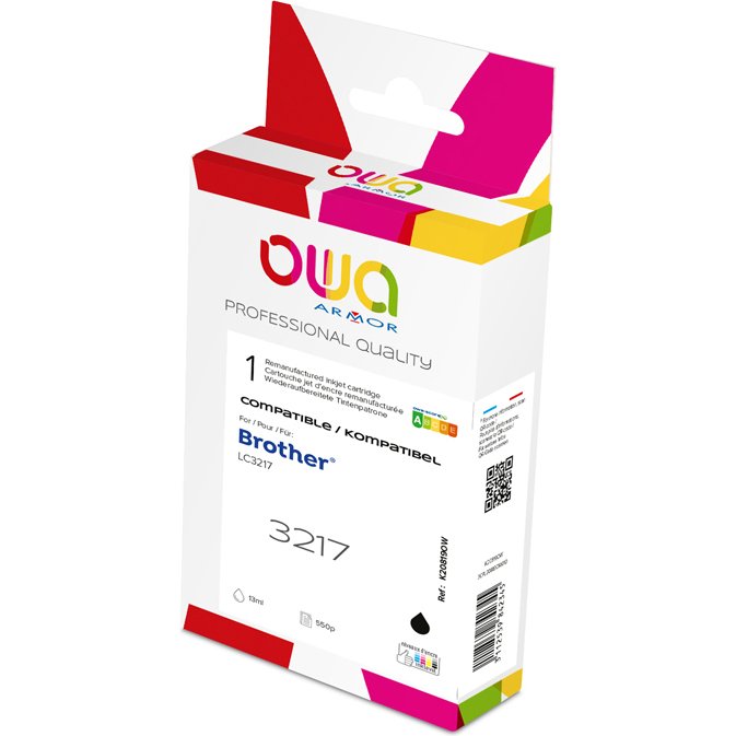 Cartouche d'encre remanufacturée OWA - standard - Noir - pour BROTHER LC-3217BK