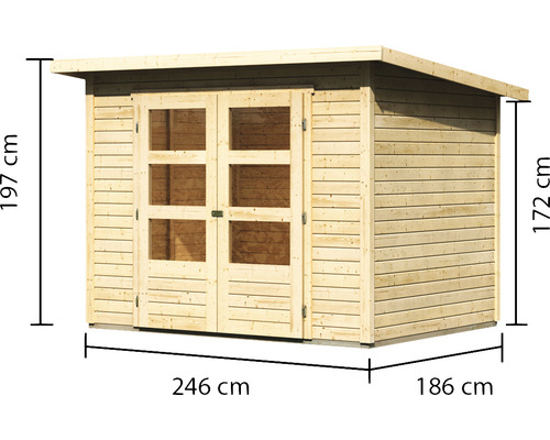 Expresshaus, Karibu Prompto 3 tuinhuis, 282 x 210 cm, naturel