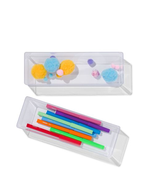 2 petits bacs transparents M