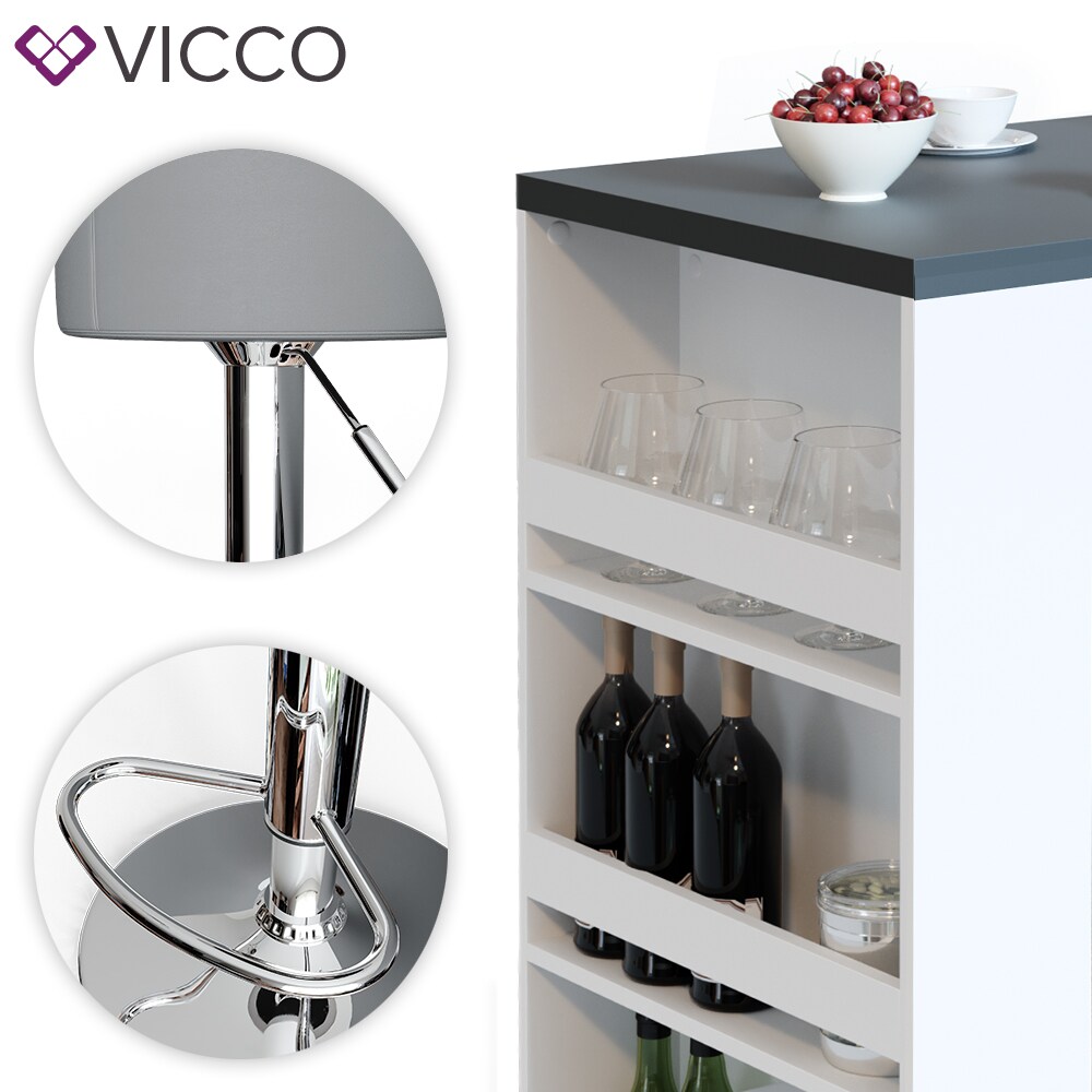 VICCO Bartisch Bartresen Stehtisch Tisch Tresentisch Bistrotisch Weiß Anthrazit inkl. Barhocker