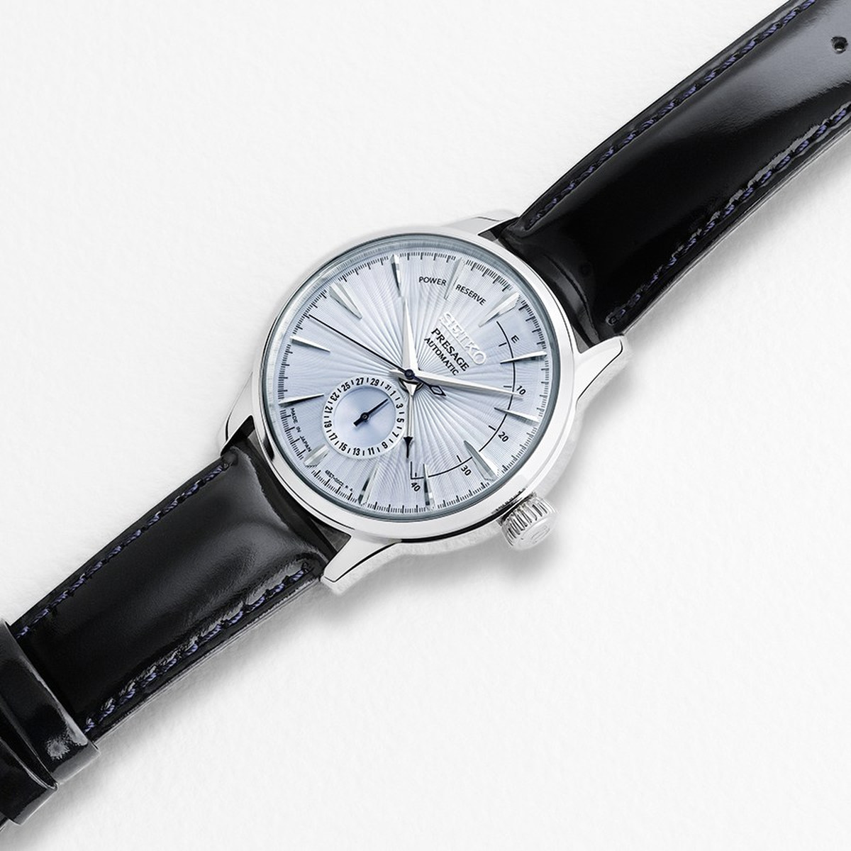 Montre Seiko homme automatique acier cuir noir