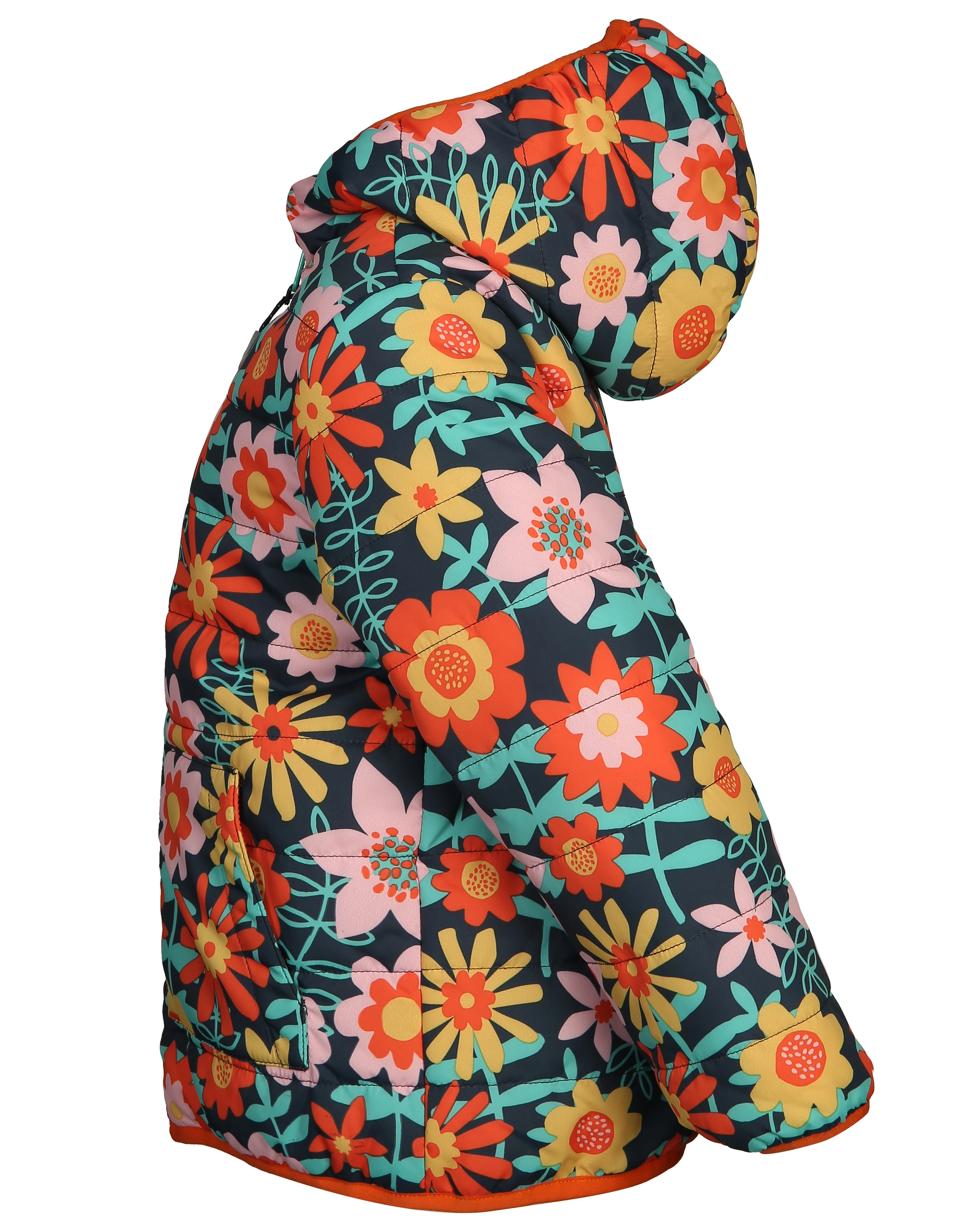 Steppjacke TOASTY - DAHLIA zum Wenden in bunt/türkis