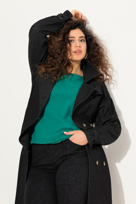 Sweatshirt, Rollkanten, Rundhals, Raglan-Langarm