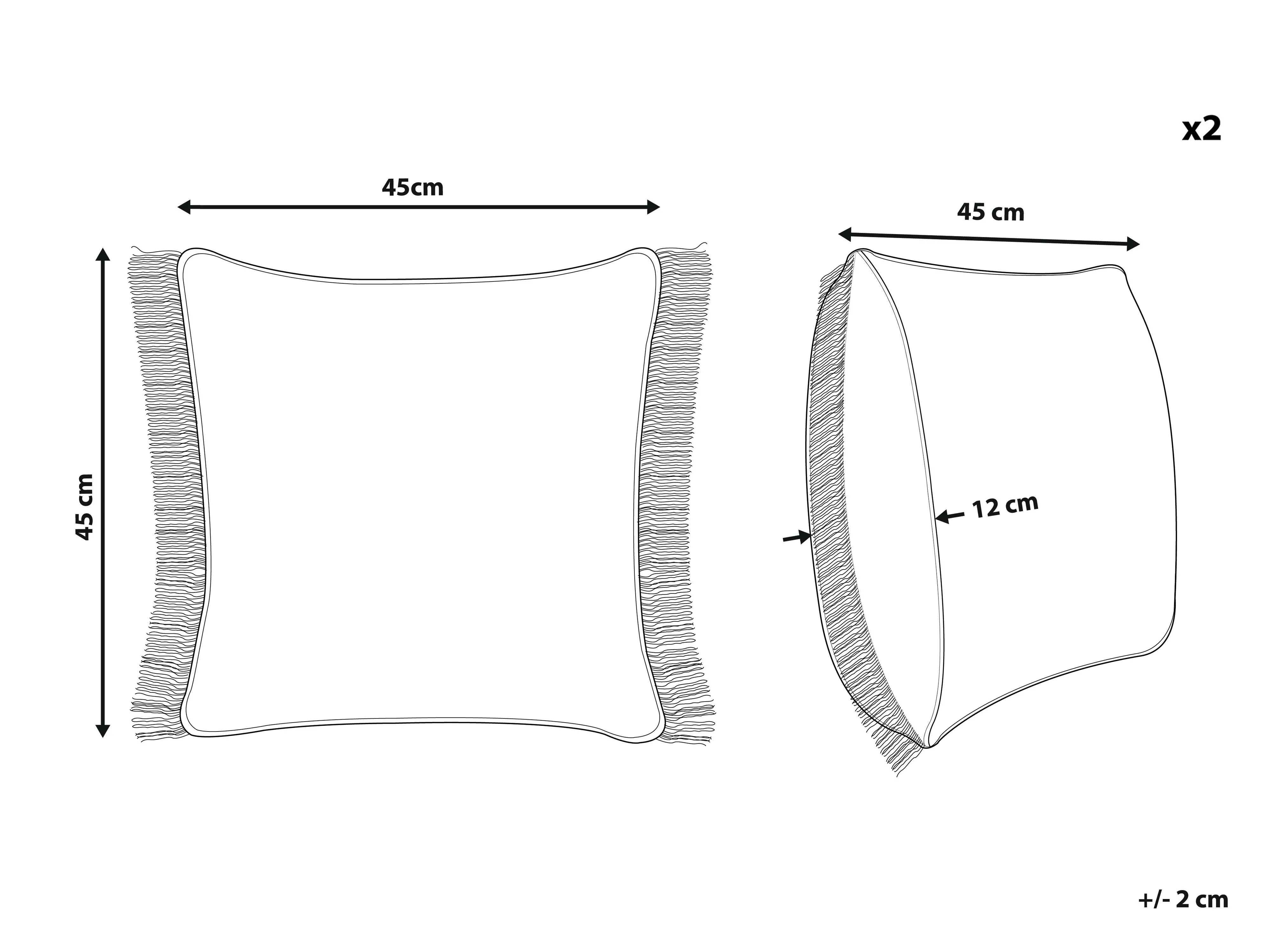 Set van 2 sierkussens LONAR 45 x 45 cm Zandbeige