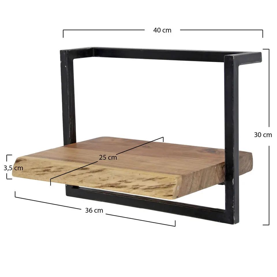 Hoyz - Wandplank Edge - 40cm - Acaciahout