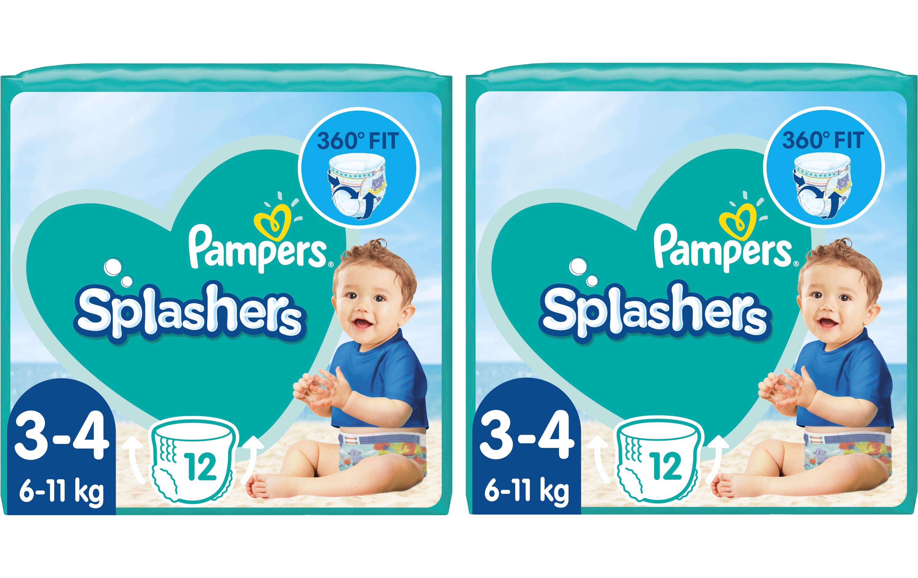 Windeln Splashers Tragepack Grösse 3-4, 2x 12 StückBequeme Badewindeln für Kinder von 6 - 11 kg