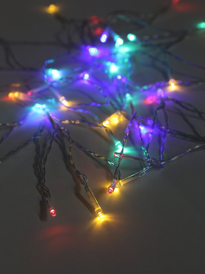 Cordão de luzes LED com 50 unidades - Diversas cores