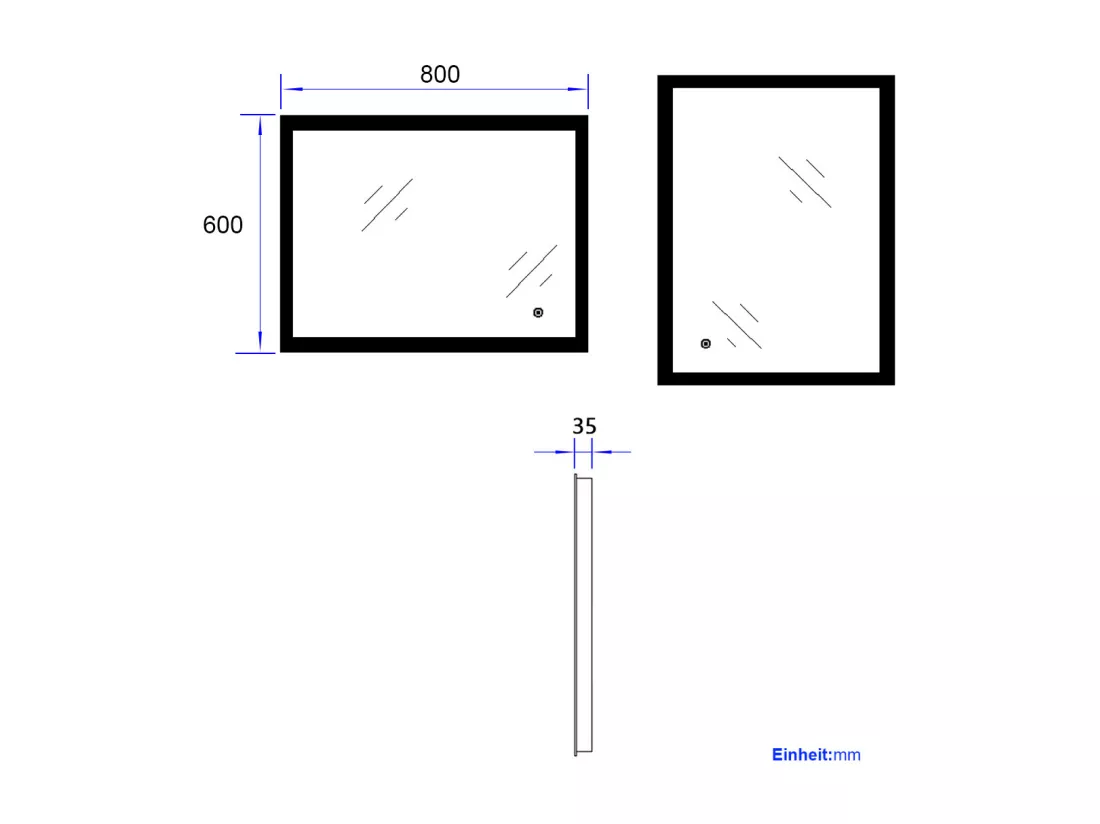 EMKE Miroir lumineux salle de bain 80x60cm, Miroir avec l'éclairage, Interrupteur Tactile, Anti-buée, Miroir LED avec 3 couleurs de Lumières