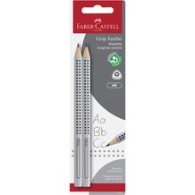 FABER-CASTELL Crayon graphite Jumbo GRIP, blister de 2