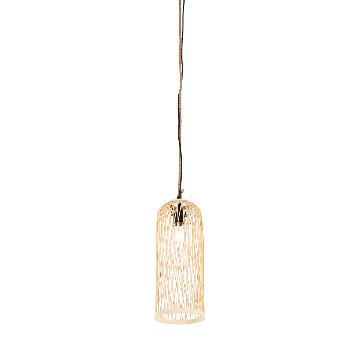 QAZQA Landelijke buiten hanglamp rotan 25 cm - Calamus