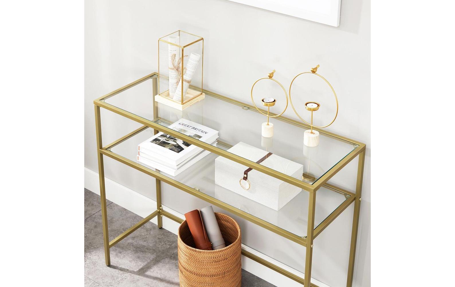 Konsolentisch 100 x 35 x 80 cm, GoldTV-Tisch