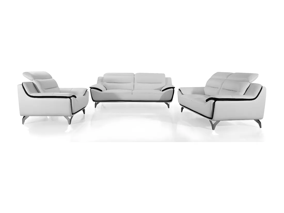 Fauteuil cuir Design JUDE Blanc