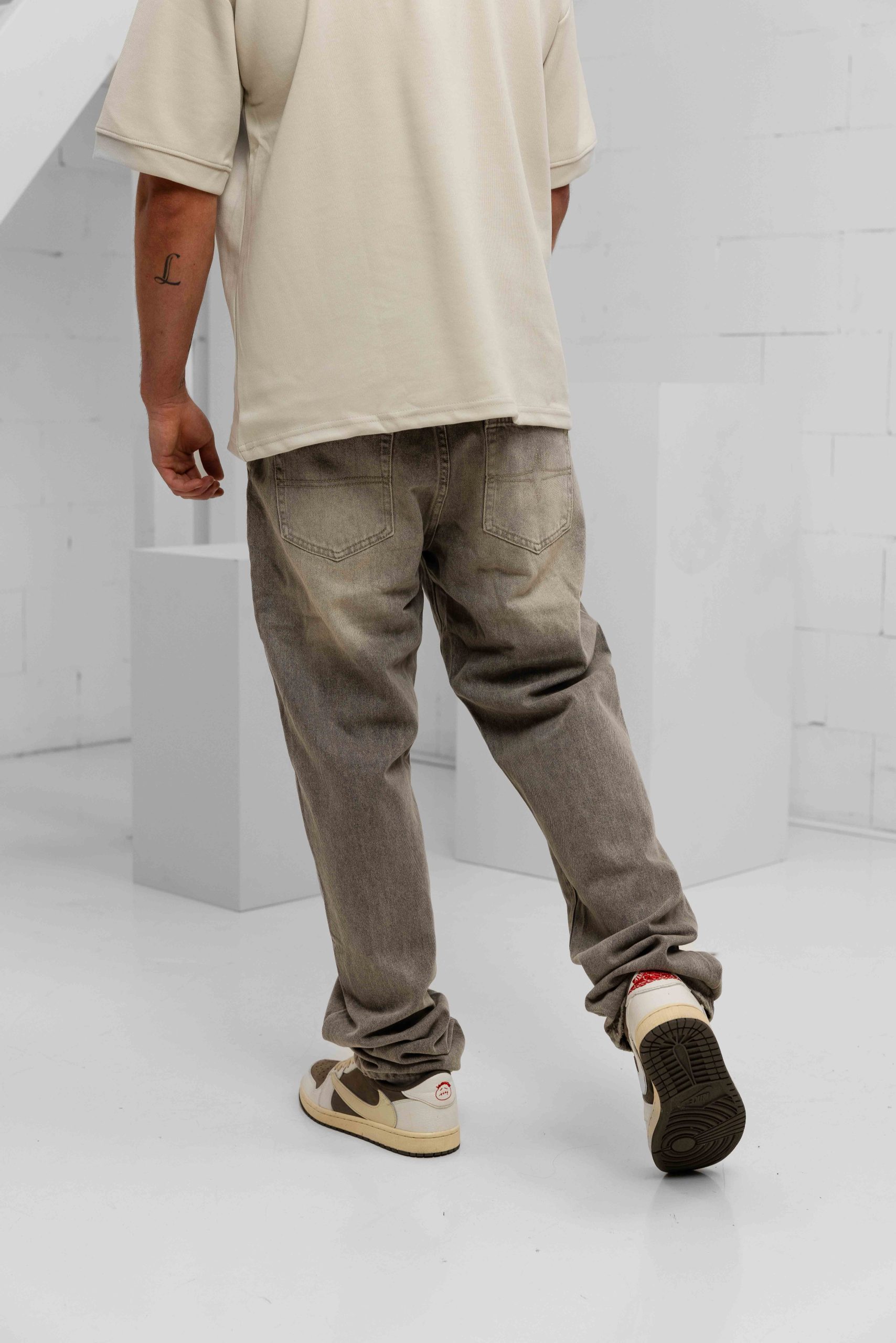 Project x Paris Loose Jeans Heren Lichtgrijs
