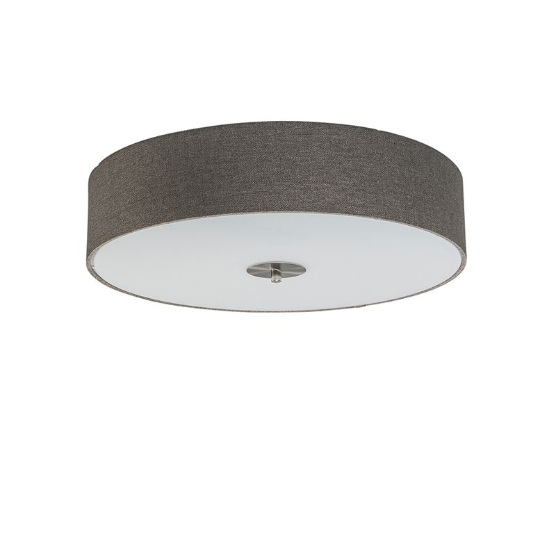 Landelijke plafondlamp taupe 50 cm - Drum Jute