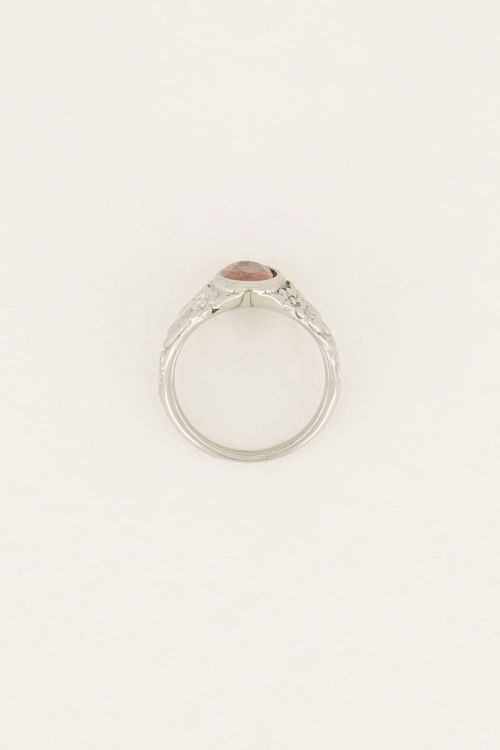 Vintage zegelring rode steen