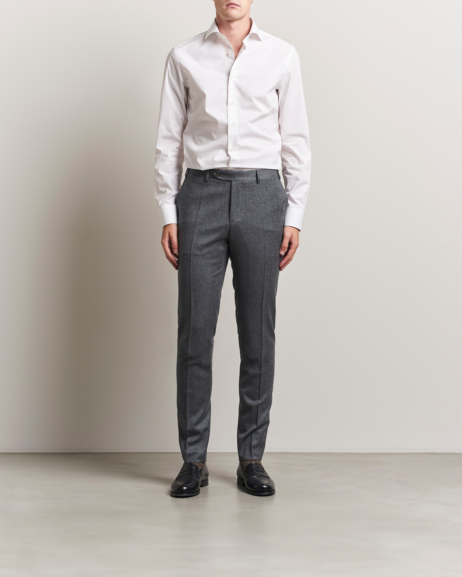 Canali Slim Fit Cotton/Stretch Shirt White